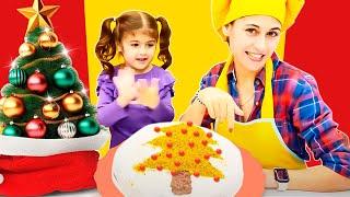 Mini Mutfak. Çocuklar için yemek tarifleri. Ayşe ve Defne ile Yılbaşı ağacı pastası yapıyoruz!