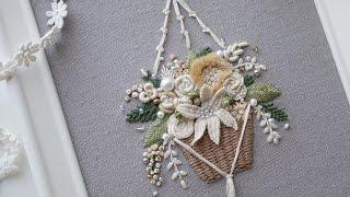 Hand Embroidery | Subtle Shining3D Embroidery Flower Basket | Sleepy Video | ASMR