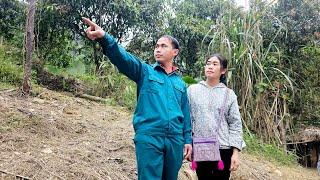 Kind police take single mother Ly Tieu Dua to see the land.