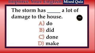 Improve your English | Mixed English Grammar Quiz | All 12 Tenses test | No.1 Quality English