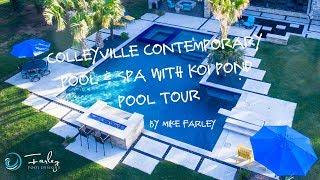 Custom Contemporary Pool, Spa and Koi Pond Pool Tour