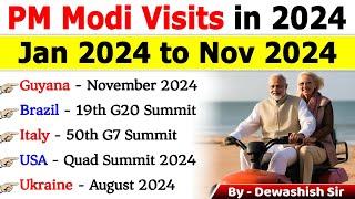 PM Modi Visits 2024 | PM Modi International Trips 2024 | Modi Current Affairs 2024 | Narendra Modi