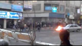 Iran - 14 Feb 2011 - People making barricades in the streets of Tehran