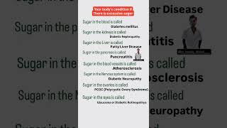 codition of our body by excessive sugar