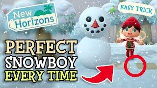 Animal Crossing New Horizons: How To Build PERFECT SNOWBOY EVERY TIME (ACNH Trick & Easy Method)