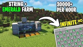 Easy AUTOMATIC String + Emerald Farm in Minecraft 1.20+