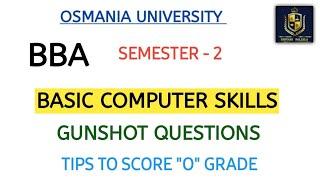 BASIC COMPUTER SKILLS || BBA || SEMESTER 2 || GUNSHOT QUESTIONS ||   PASS ||  @shivanipallela