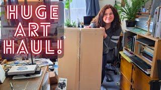 HUGE Box of MYSTERY Art Supplies! Let's Paint- Art Supply Art Haul!