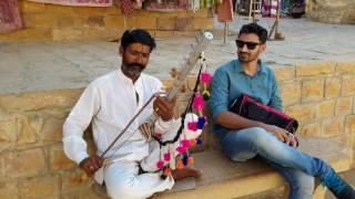 Rajasthani folk song played on Ravan Hatta by Artist Hariram Ji in Jaisalmer