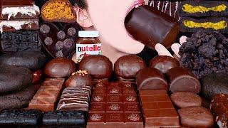 ASMR FERRERO ROCHER CHOCOLATE CAKE ICE CREAM NUTELLA DESSERT MUKBANG 초콜릿 먹방 チョコレート 咀嚼音 EATING SOUNDS