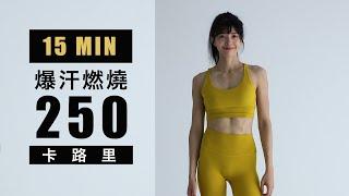 15分鐘HIIT l 爆汗燃燒250卡路里 l 無工具 l 居家 l 15 Min HITT Workout For Fat Burn & Cardio | Burn 250 Calories