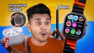 10 in 1 Apple Watch Ultra Smartwatch With Free Smart Pen, AirPods Pro️|| 7 in 1 Combo Smartwatch