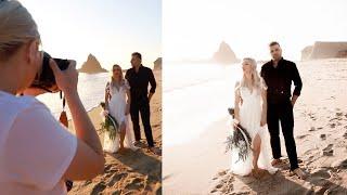 The MOST Beautiful Romantic ENGAGEMENT PHOTOSHOOT on a Beach and in the Garden Behind the Scenes