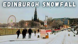 Snowfall Edinburgh Scotland 󠁧󠁢󠁳󠁣󠁴󠁿, A Relaxing Winter ️Walk while Light Snow Falls