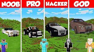 Rolls Royce Car Build Battle Challenge - Noob vs Pro vs Hacker vs God - Minecraft Animation