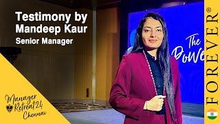 Testimony by Mandeep Kaur | Manager Retreat (2024) - Level 2 | Forever Living India