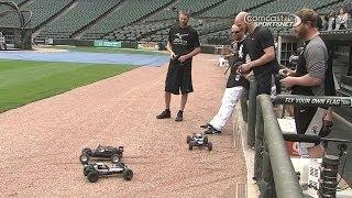 White Sox players race remote control cars