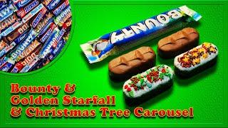 Opening Bounty candy! Decoration with Golden Starfall & Christmas Tree Carousel sprinkles! ASMR!