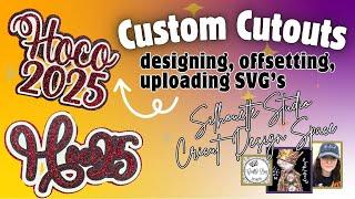Designing 2 Custom Cutouts for homecoming mums #homecomingmums #silhouettestudio #designspace