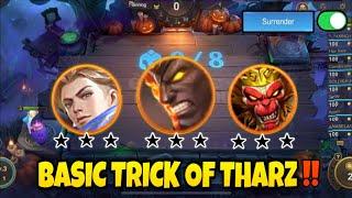 HOW TO USE THARZ SKILL 3 TRICK || PROPER GAMEPLAY TO SURVIVE LATE-GAME ‼️ MAGIC CHESS