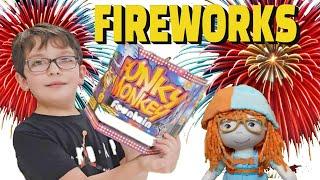 Kids 4th of July GETTING FIREWORKS and Reviewing with Girl Blippi Libby toy