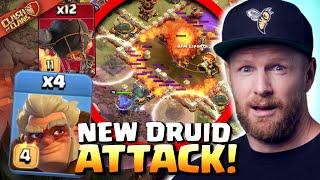 Einstein invents NEW ATTACK with FIREBALL and DRUIDS! Clash of Clans