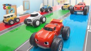 Playing on the road slide With Tomoncar | nursery rhyme Kids Songs Tomoncar World