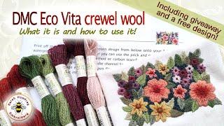 Should you try DMC Eco Vita 360 crewel wool? Plus giveaway and free design!