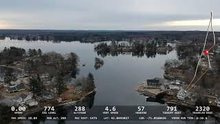 Drone Flight around Webster Lake, MA 18 Jan 2020