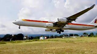 Plane Almost Lands In Grass