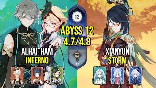 C2 Alhaitham - Emilie Inferno & C2 Xianyun Storm | Spiral Abyss 4.8 - 4.7 | Genshin Impact