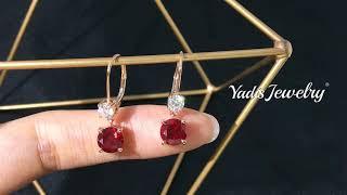 Yadis Jewelry Ruby Colorless Moissanite Diamond Rose Gold Earring