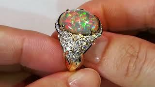 Indonesian Black Opal Ring at 4.7 carats by Kat Florence KF07864