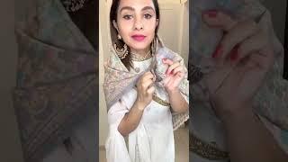 How to style shawl with Saree #shawl #pashmina #saree #fashionhacks #winterfashion #indianwedding