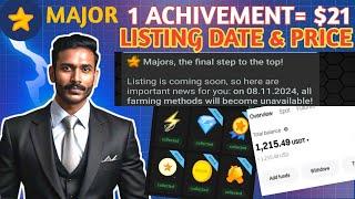 Major listing price or date | major achievement se kya milega | major listing price | major listing