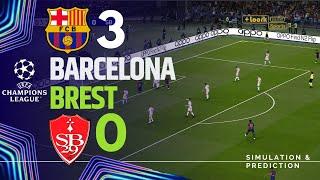 BARCELONA 3-0 BREST • Highlights • Champions League 24/25 | Simulation/Recreation