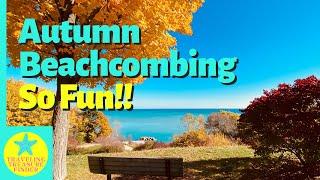 Beautiful Autumn Beachcombing on Lake Michigan! | Plus the weirdest thing I have ever found!