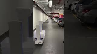 Delivery Robot In a Parking lots of Casino