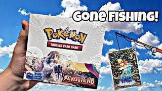 GONE FISHING! Paldea Evolved booster box Pokemon OPENING! #reaction #pokemon #opening #fyp #tcg