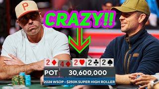 Absurd Runout at $250,000 Super High Roller at 2024 World Series of Poker!