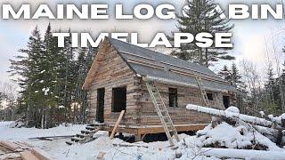 2022-2024 LOG CABIN TIMELAPSE BUILD // Off Grid D Styled Log Cabin Build in Northern Maine