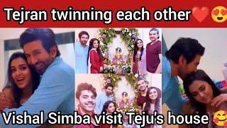 karan kundra nd tejasswi prakash twinning each other n reunion of BB Vishal,Simba visit Teju'shouse