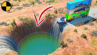 Cars vs Huge Potholes  BeamNG.Drive