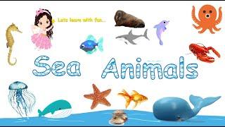 Kids vocabulary - Sea Animals - Water Animals Name with Bandu's Kids LAB