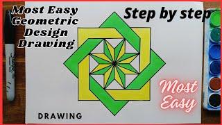 Most easy Geometric Design Drawing - Geometric Square patterns Drawing @VipulSwamiArts