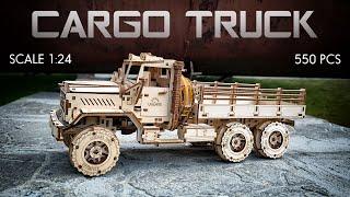 Let's Build Cargo Truck Diamond T WWII - Scale 1:24, 550 pcs. Three Fully Sprung Axles | Ugears Kit