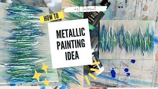 Textured painting idea / Metallic Wall Art / Canvas painting technique