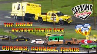 THE GREAT AMERICAN TRAILER RACE 2024 SEEKONK SPEEDWAY *CRASHES, CARNAGE, CHAOS*