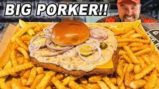 Shooter’s $18 “Big Porker” Fried Pork Tenderloin Sandwich Challenge!!