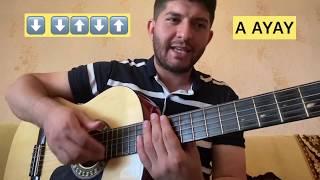 Gitarada bir ritmle en asan mahnılar yüzlerle mahnı (2) (akorlar mahnı sözleri ile) #ingitara #gitar